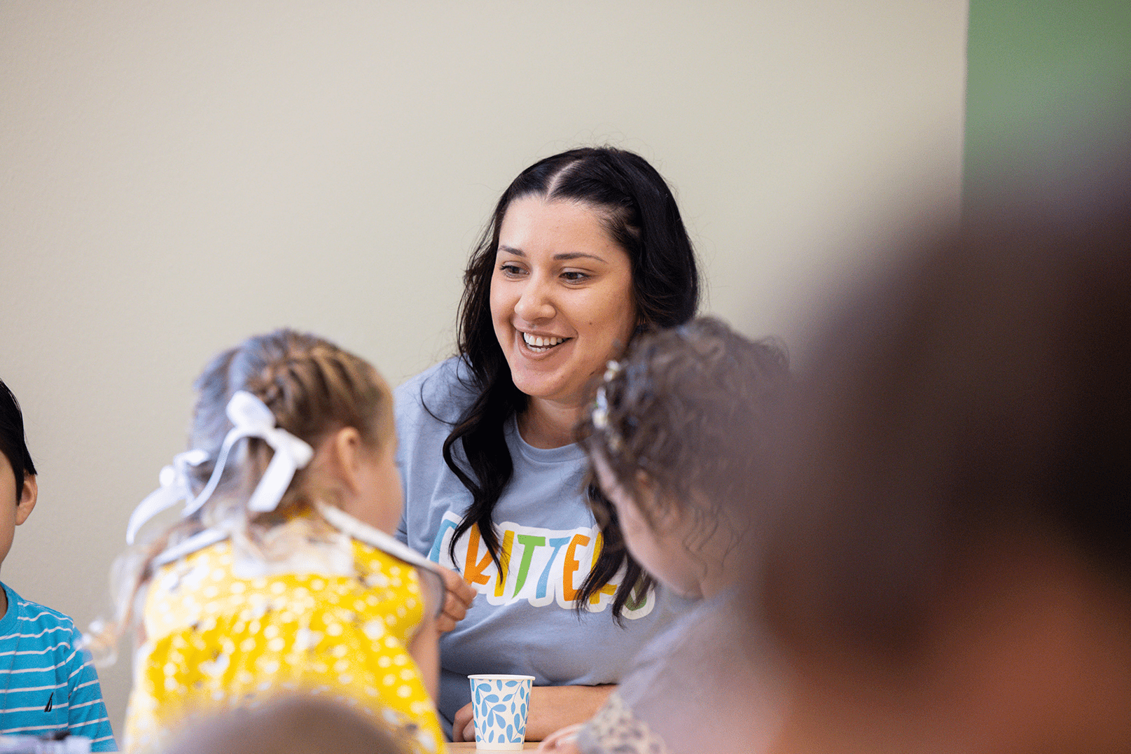 Creekwood Critters volunteers with preschool children